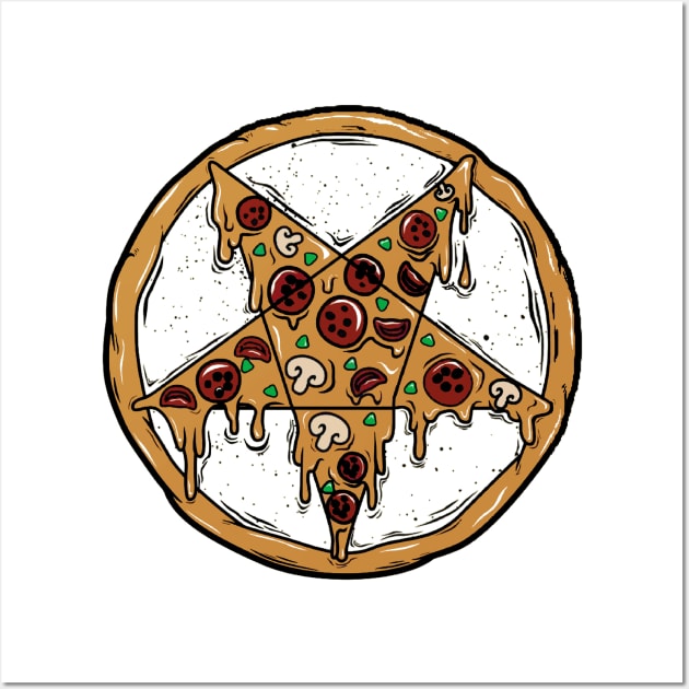 satanic pizza Wall Art by clownverty